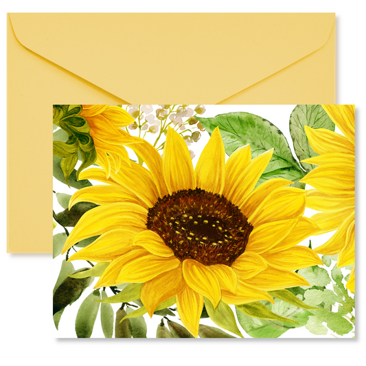 Bold Sunflower Watercolor Note Cards