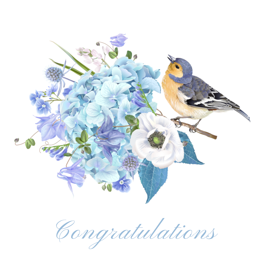 Hydrangea and Bird Gift Enclosure Card