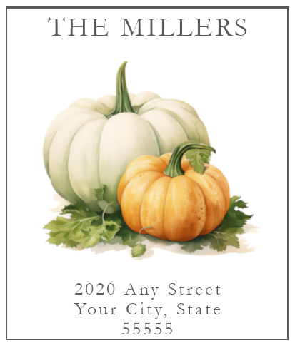 Autumn Pumpkins Printed Return Address Labels