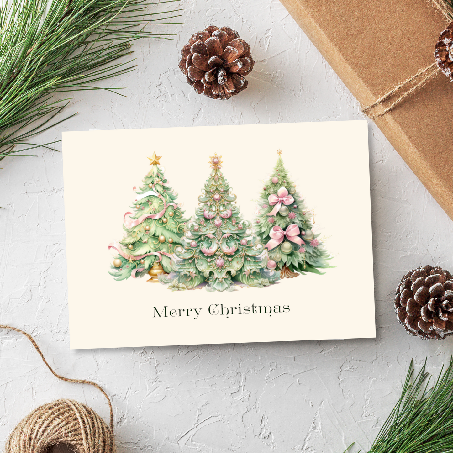 Victorian Trees Christmas Card