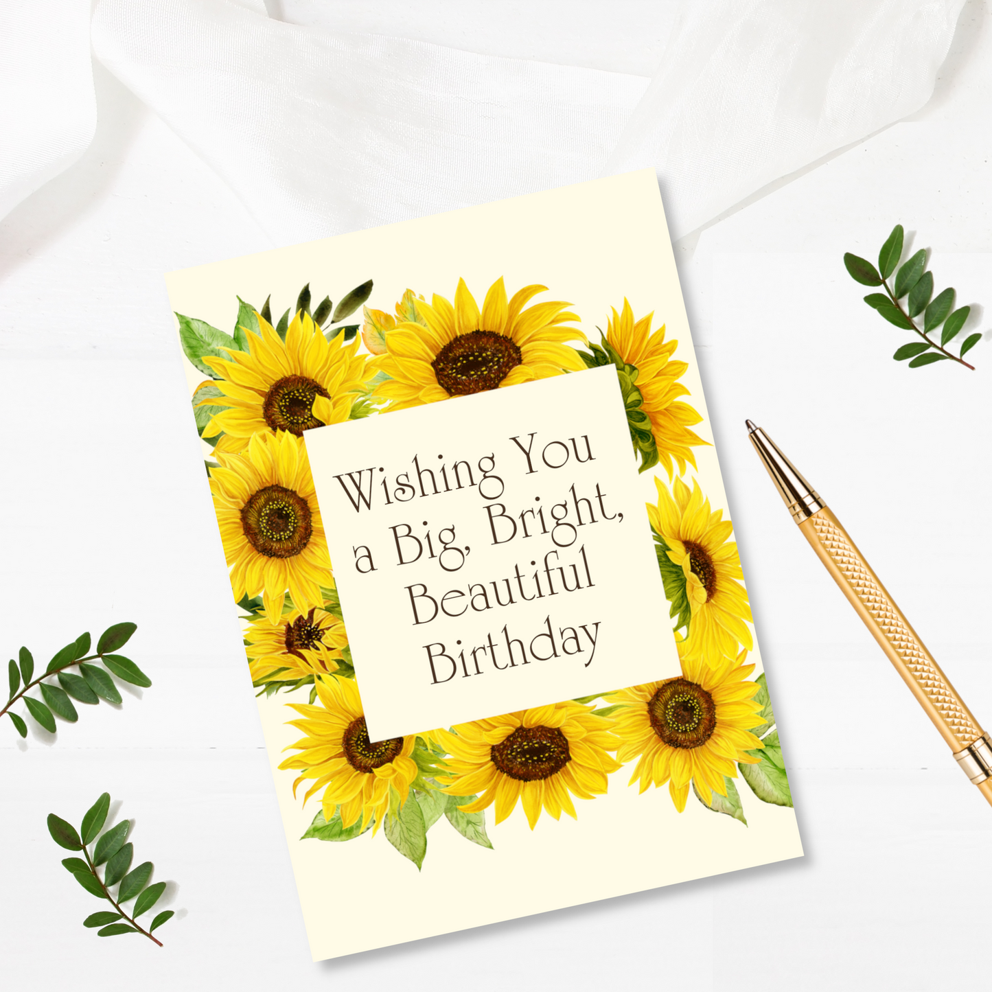 Sunflower Birthday Greeting Card | Envelope Included