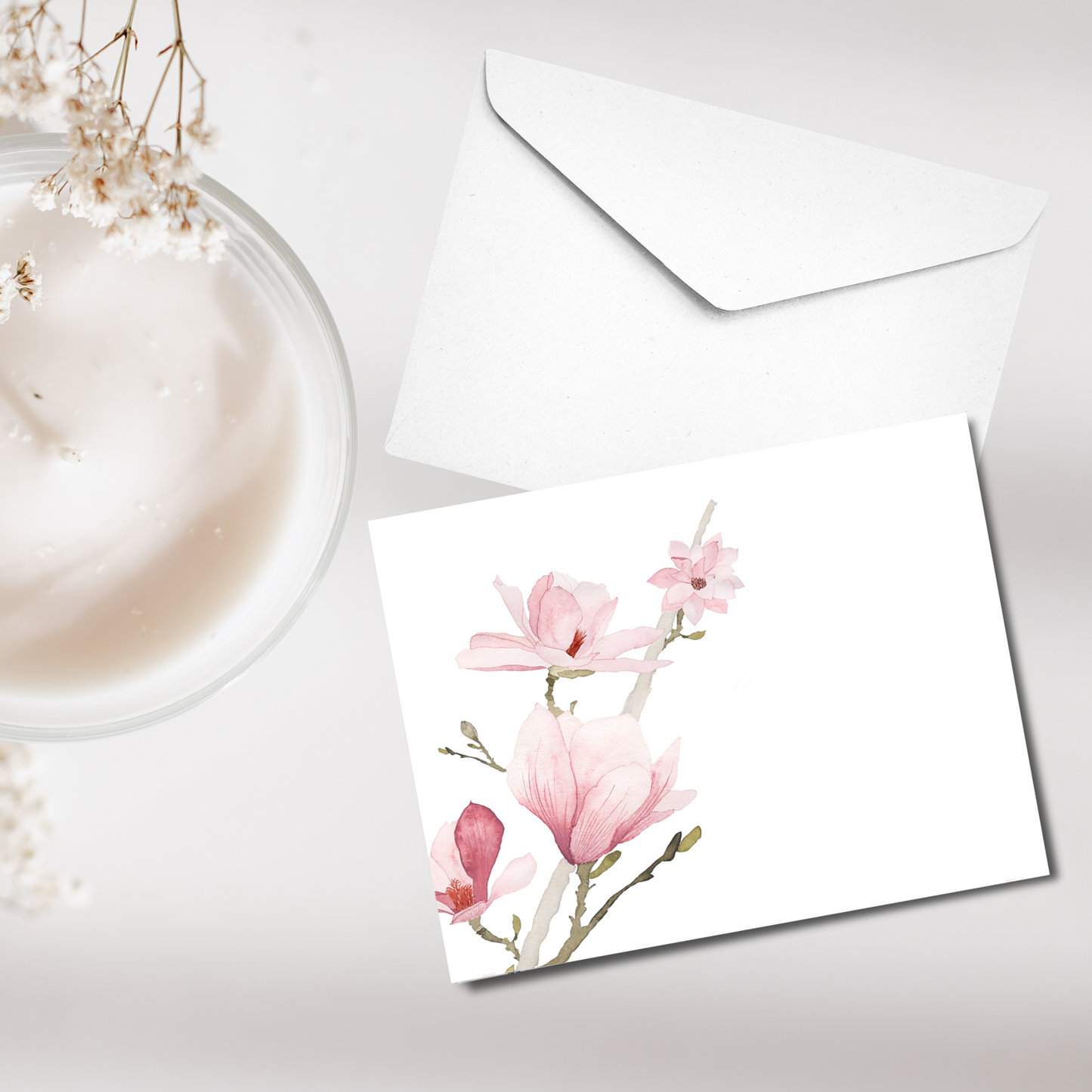 Pink Magnolia  Personalized Note Cards