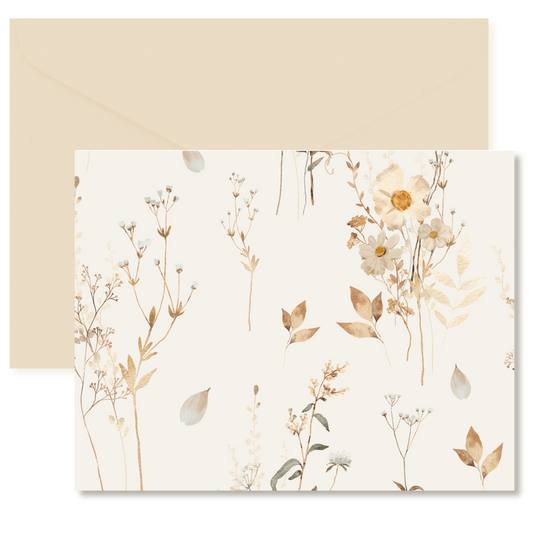 Fall Wildflowers Pattern Note Cards