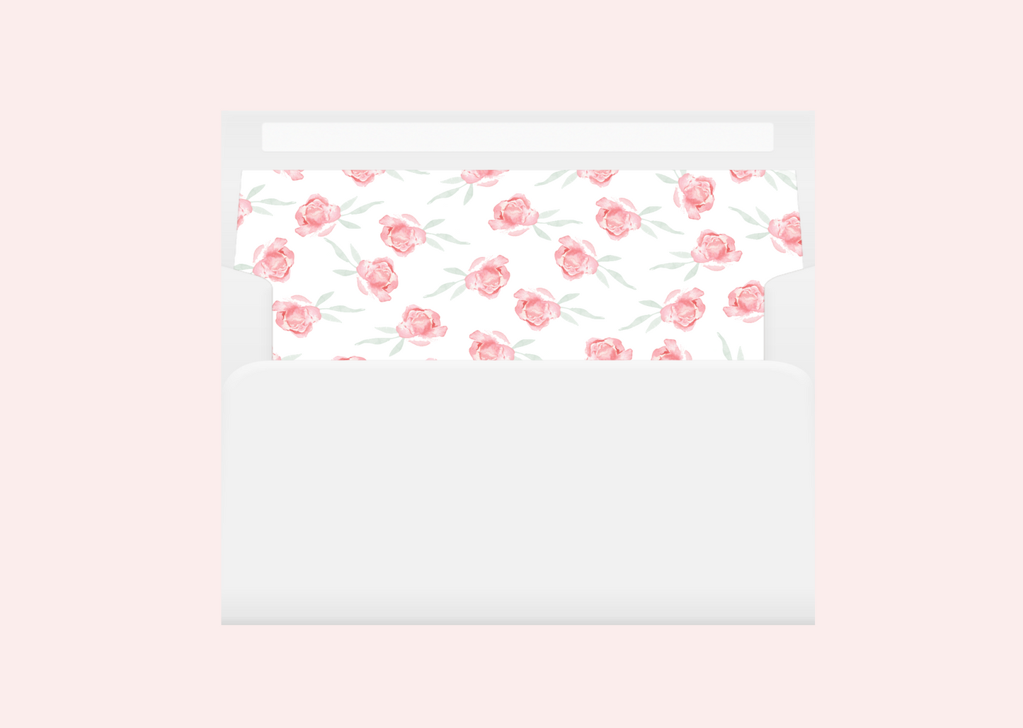 Printed Pink Rosebud Envelope Liners