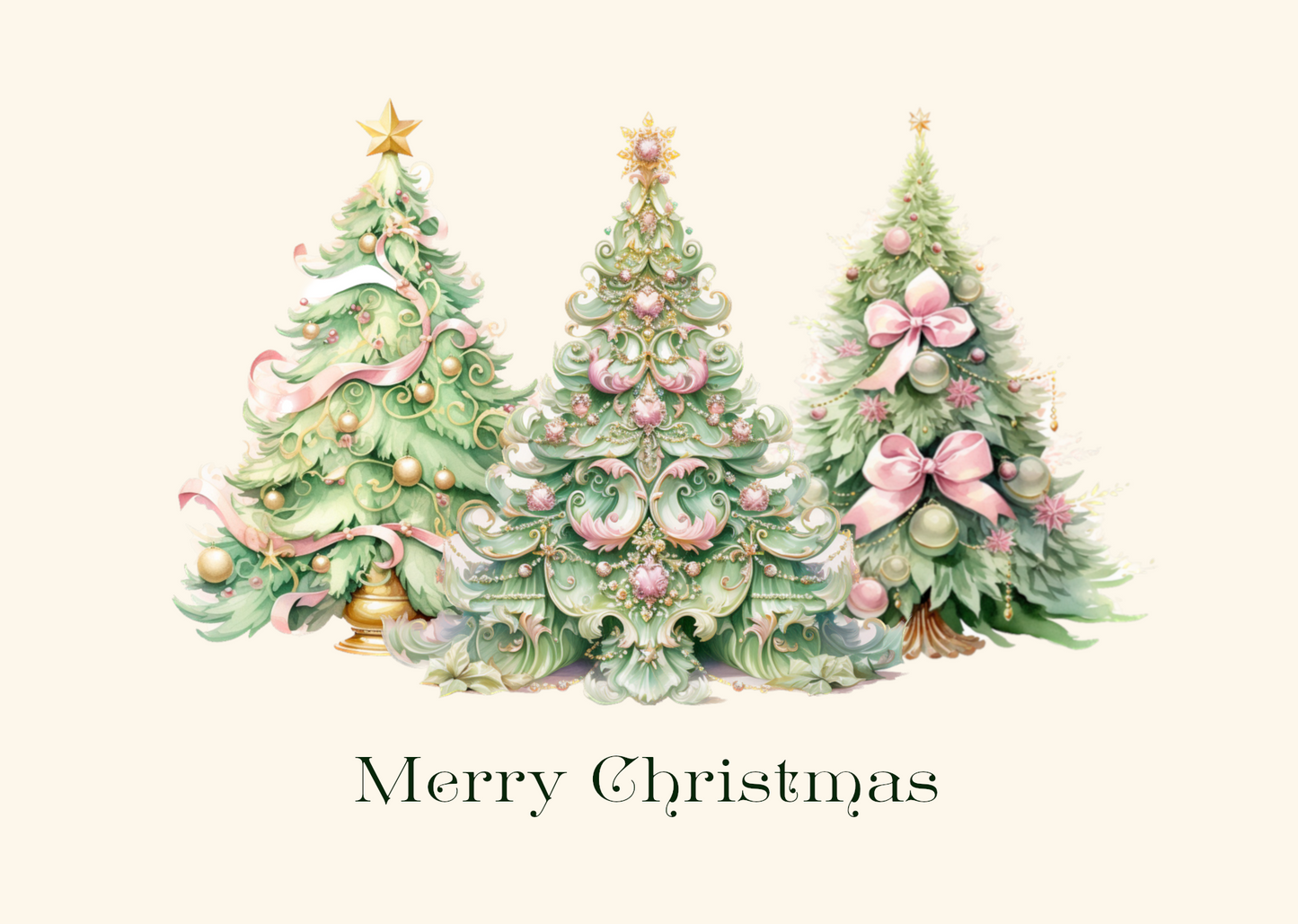 Victorian Trees Christmas Card