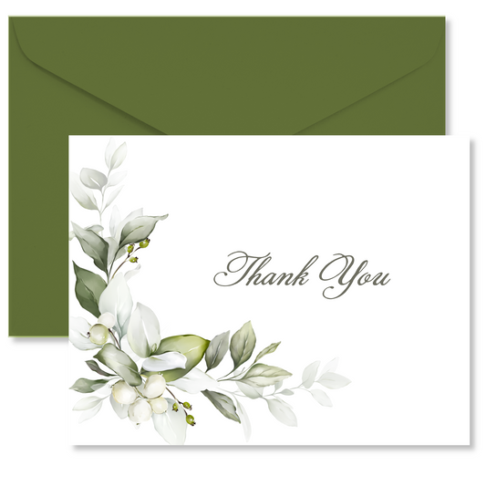 White Holly Thank You Notes