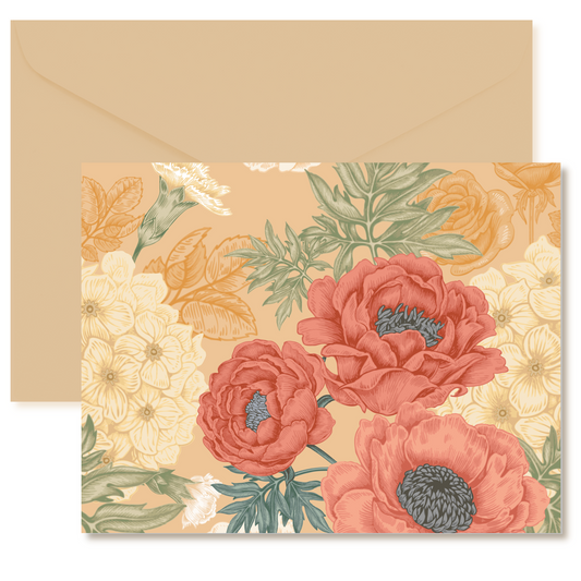 Bold Autumn Floral Note Cards