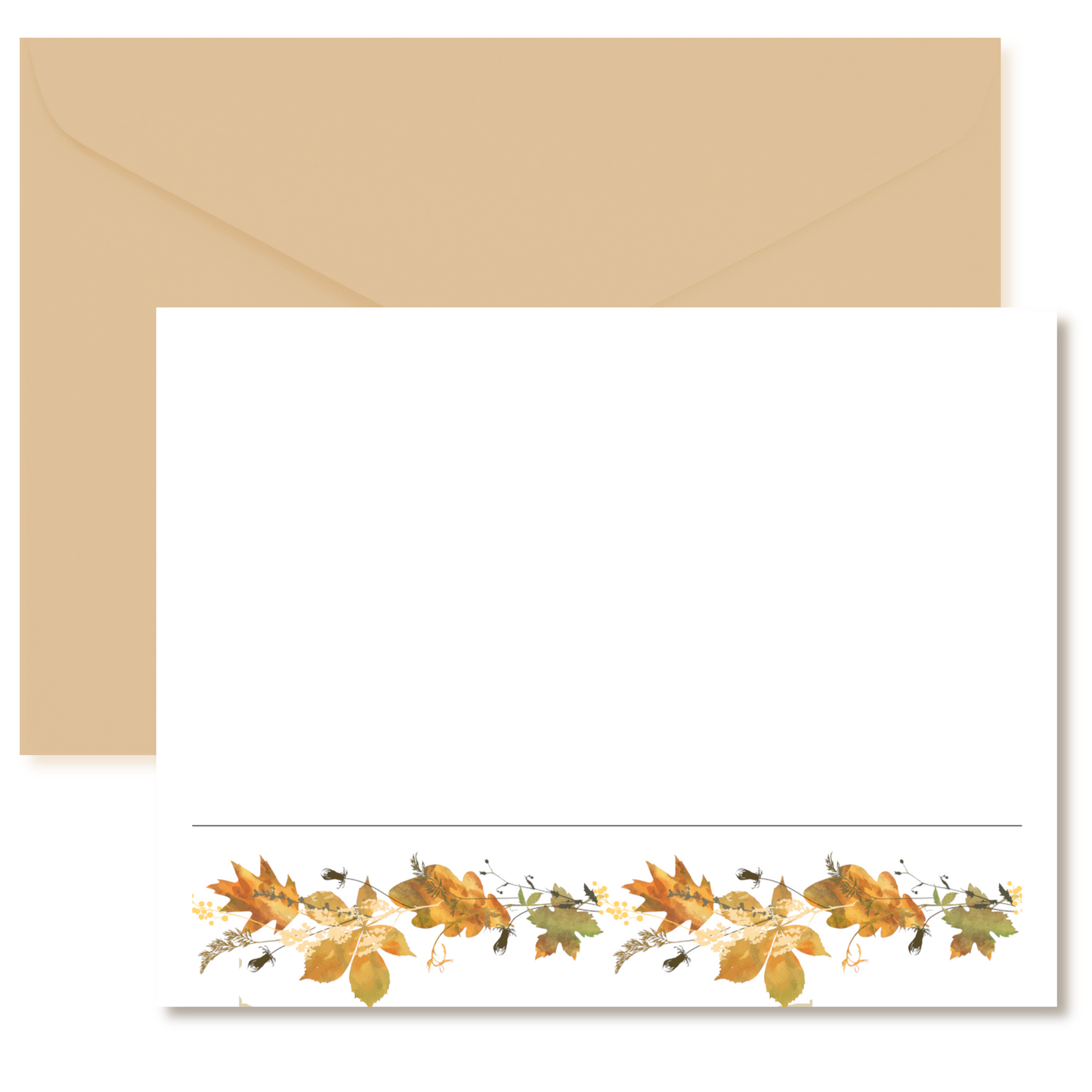 Autumn Leaves Border Flat Notes