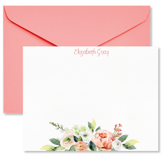 Rose Arrangement Flat Note Card Set