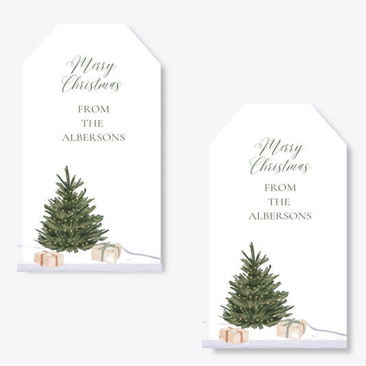 Merry Christmas Tree Gift Tags