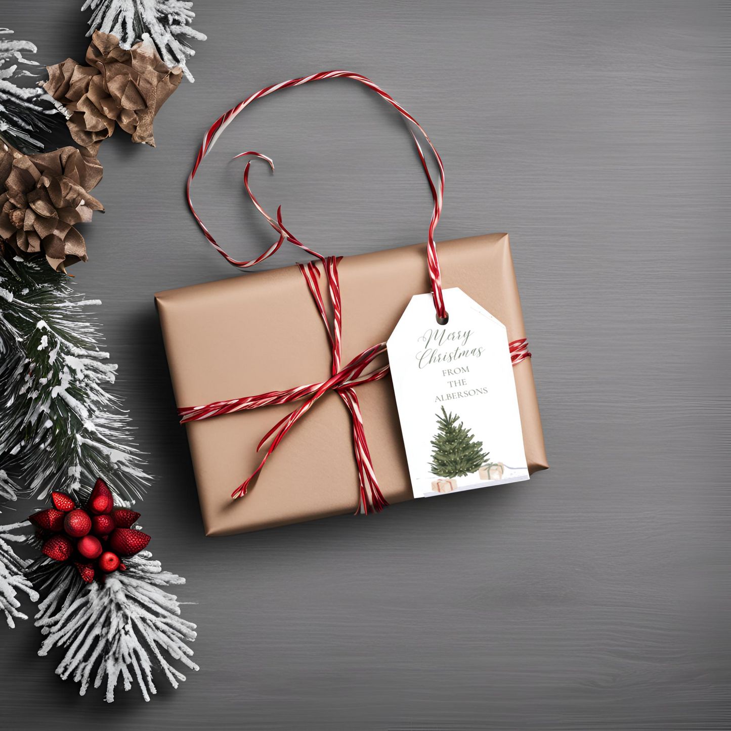 Merry Christmas Tree Gift Tags