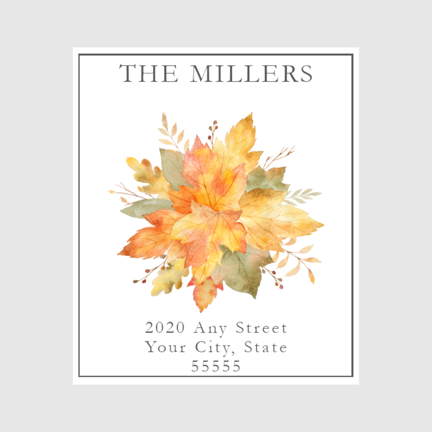 Autumn Leaves Printed Return Address Labels