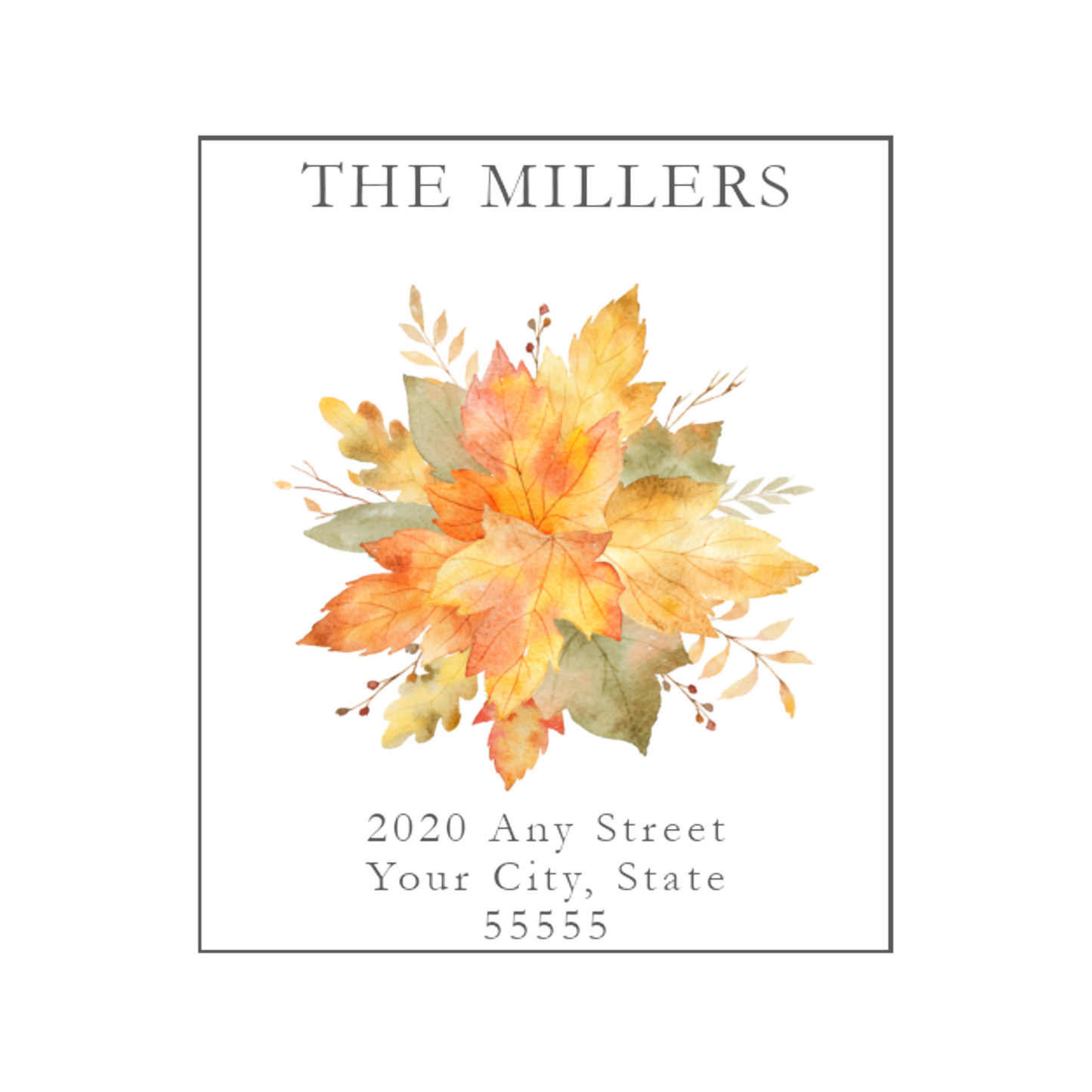 Autumn Leaves Printed Return Address Labels