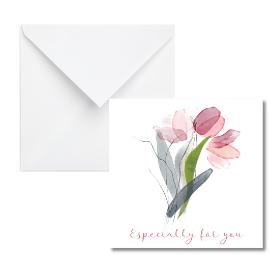 Line Art Tulip Gift Enclosure Card