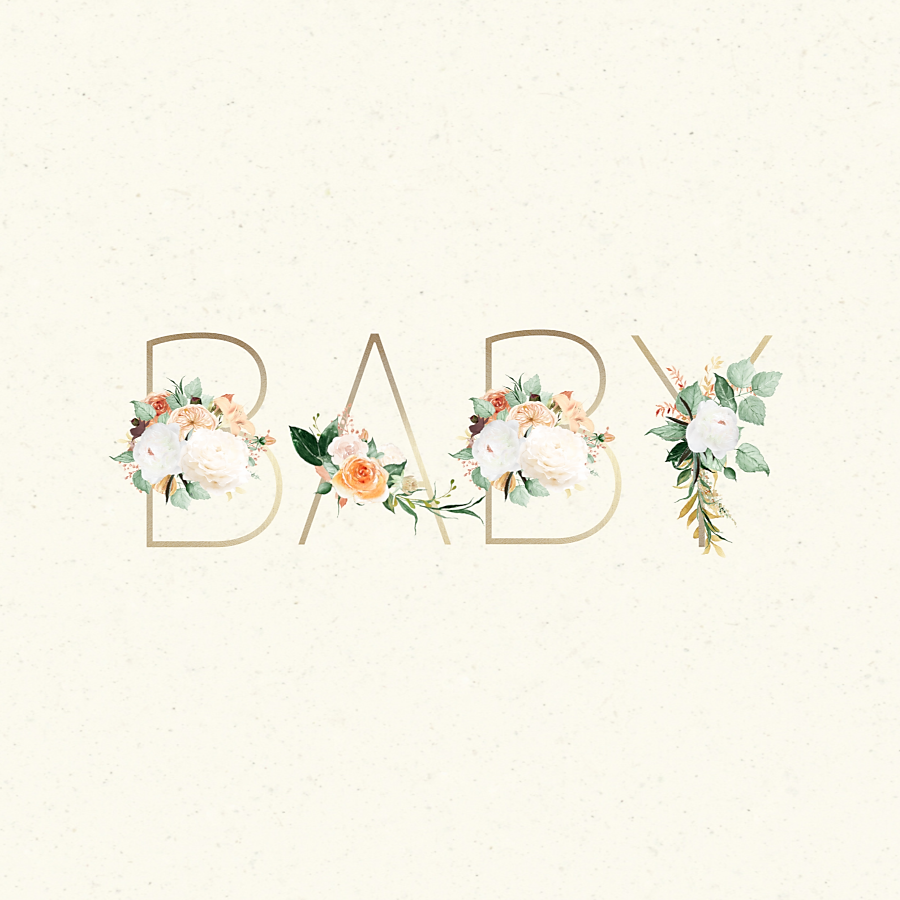 Floral Letters BABY Gift Enclosure Card