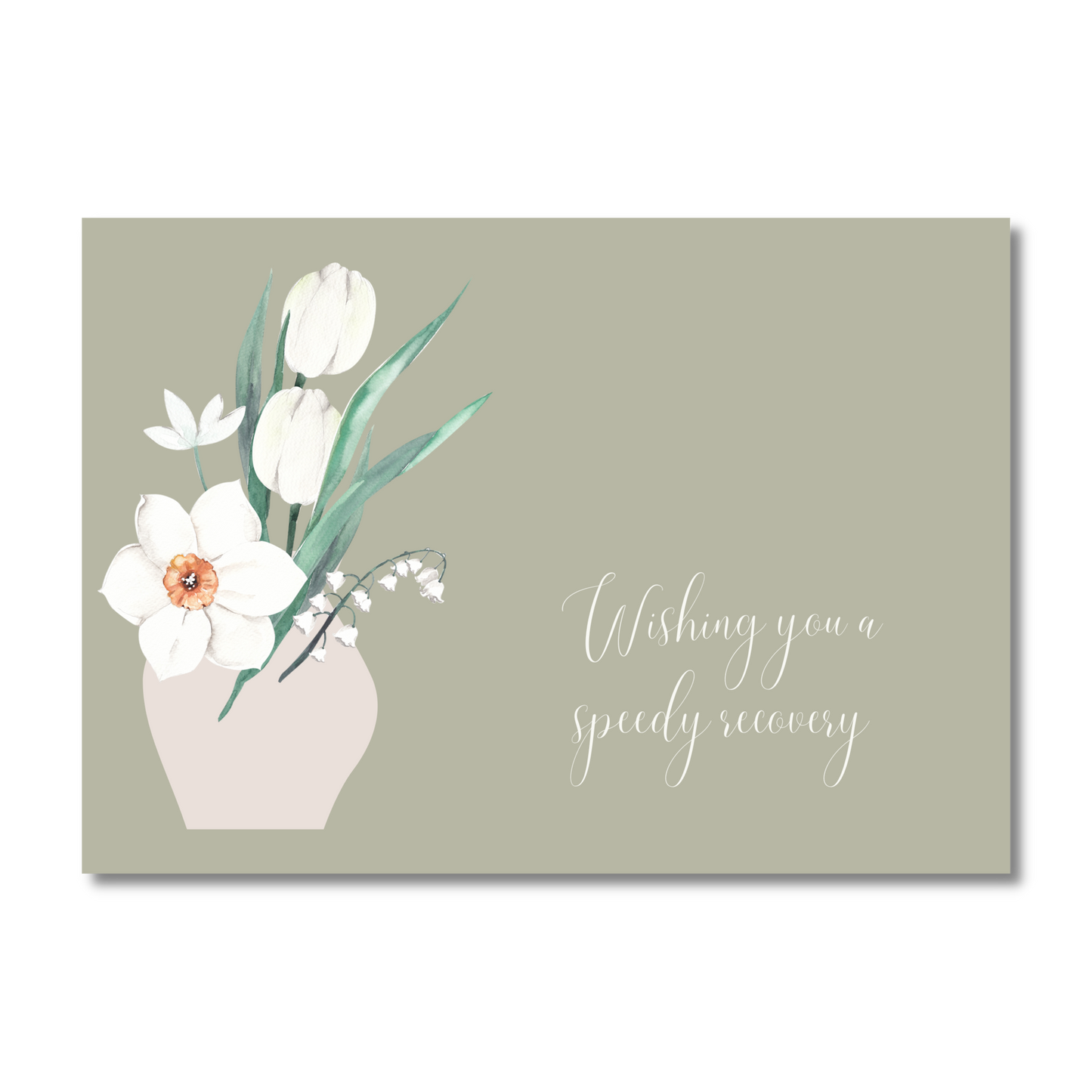 Watercolor Floral Vase Get Well Card