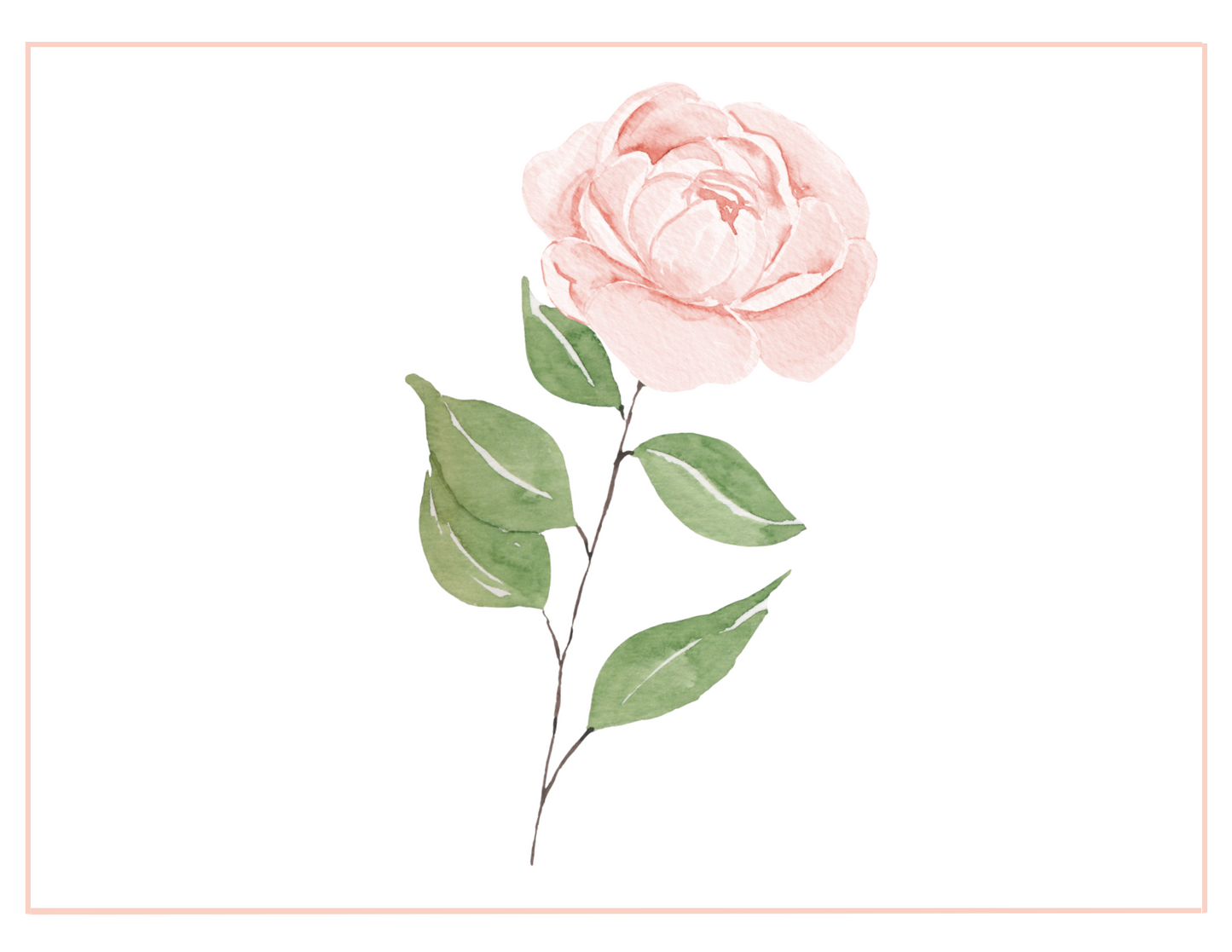 Pink Long Stem Rose Note Cards