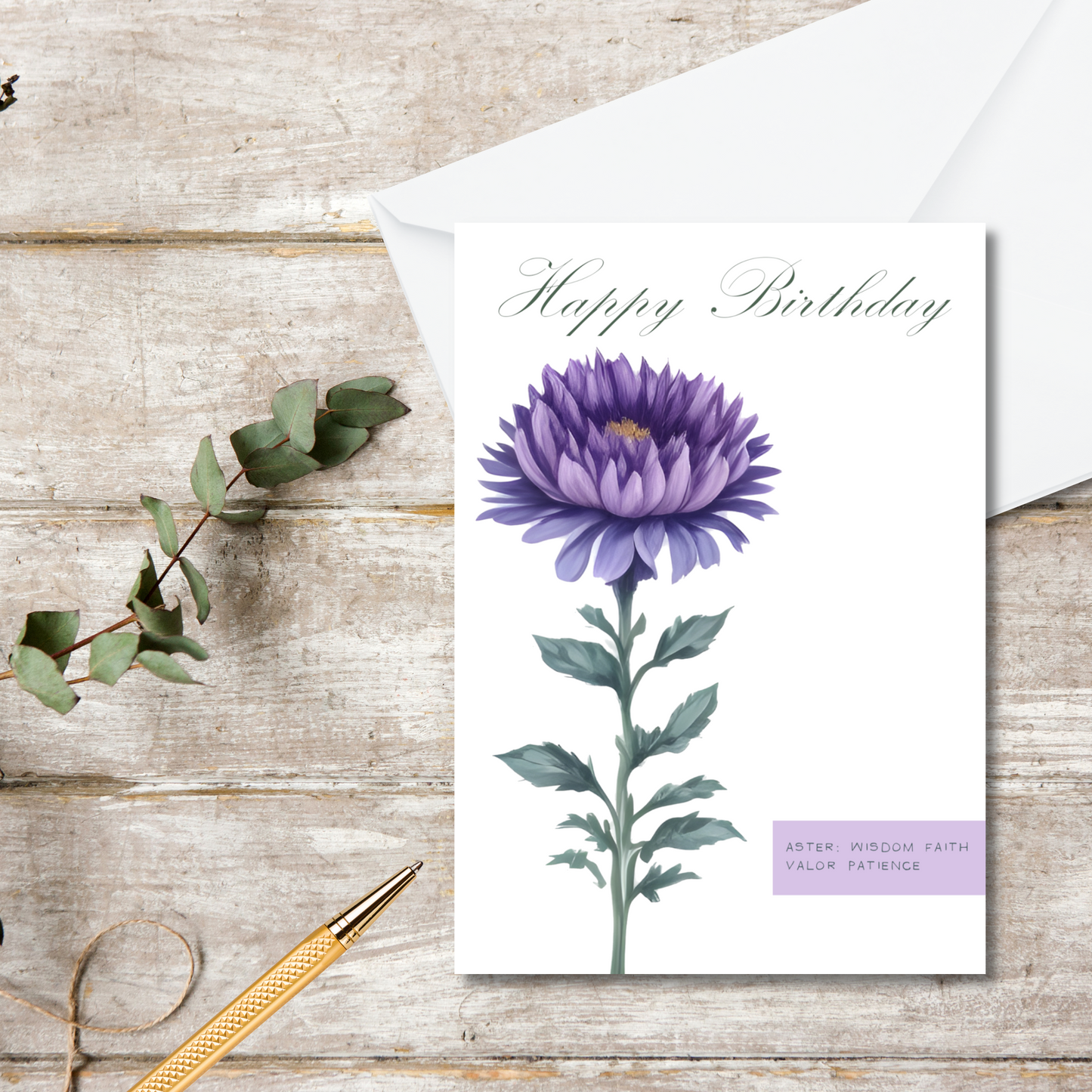 September Birth Flower Birthday Card