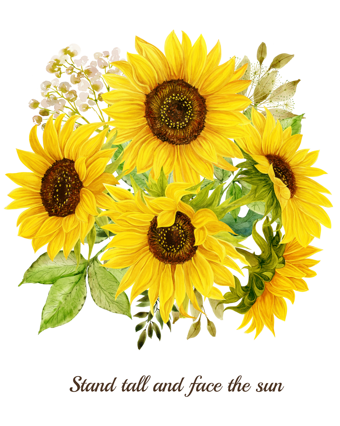 Bold Watercolor Sunflower Digital Print