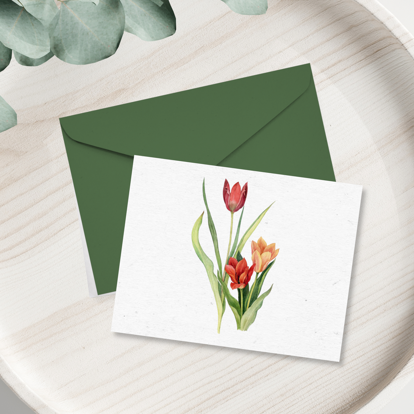 Antique Tulip Bouquet Botanical Note Cards