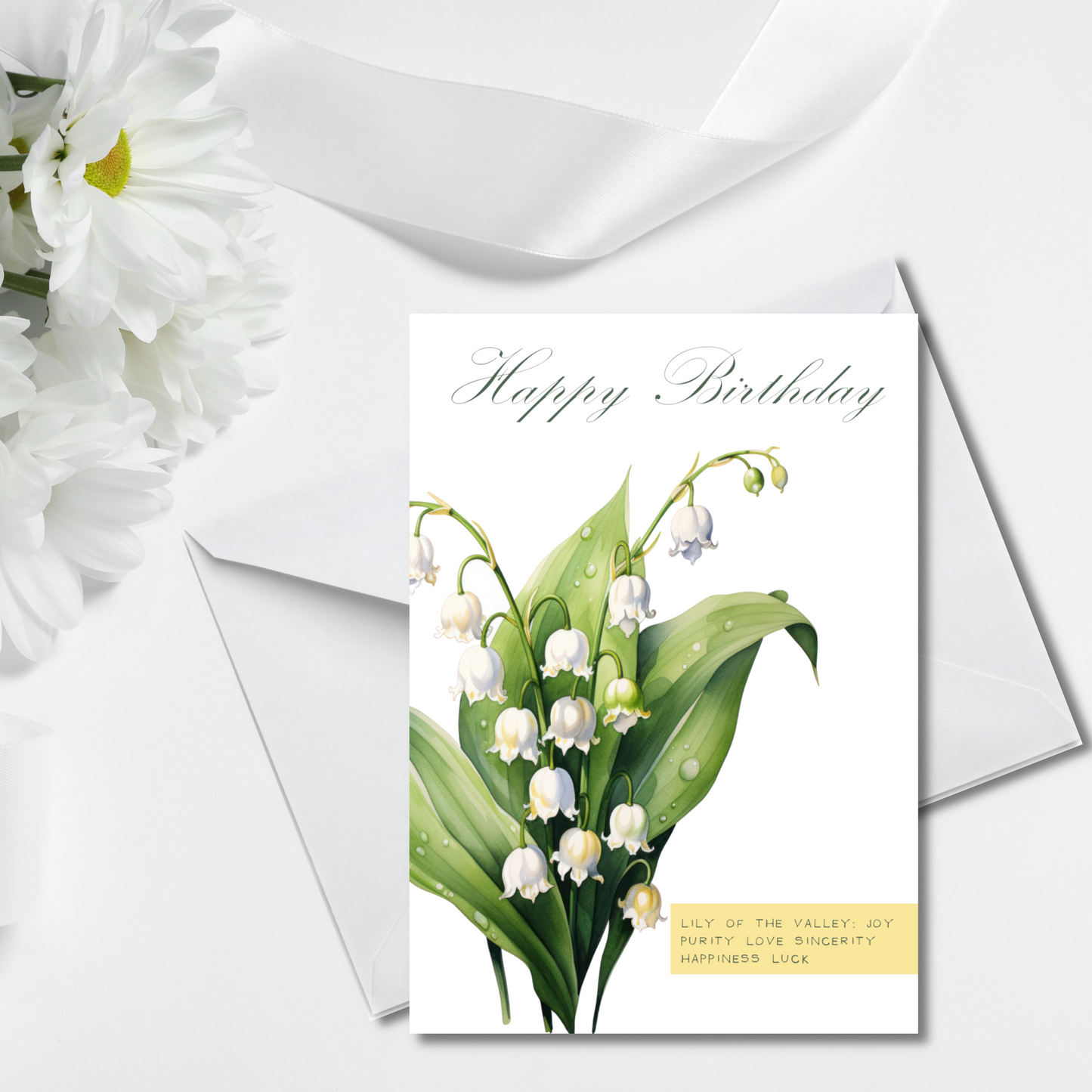 May Birth Flower Birthday Card