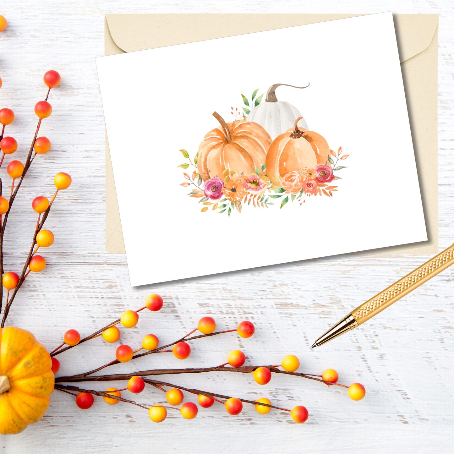 Pumpkin Trio Note Cards