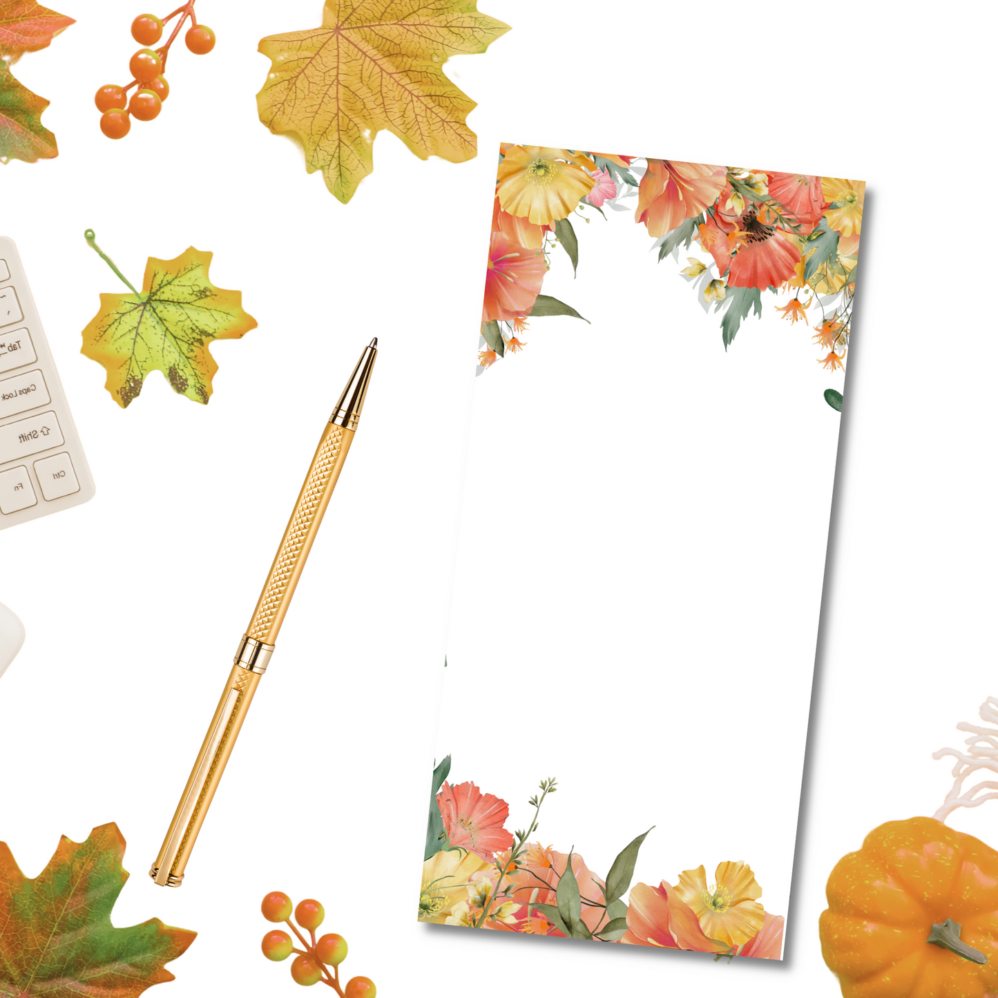 Autumn Poppies Long Note Pad