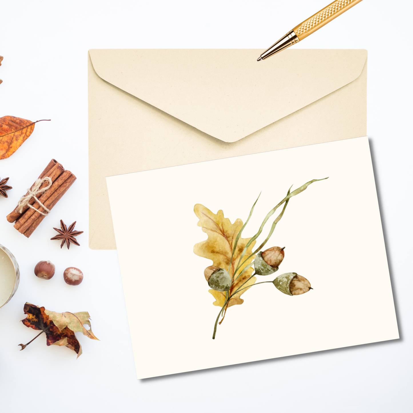 Autumn Acorn Note Cards