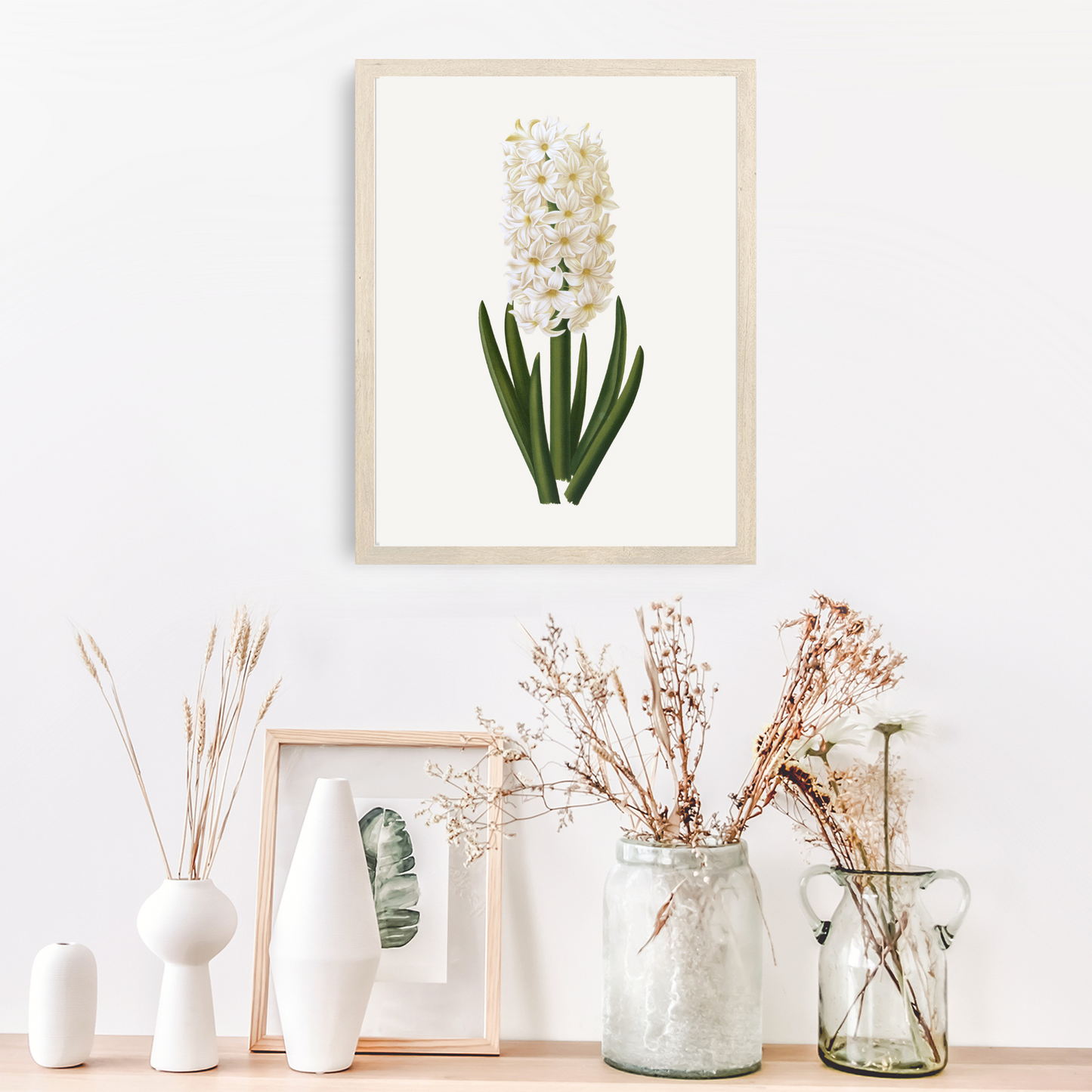 Botanical White Hyacinth Watercolor Print