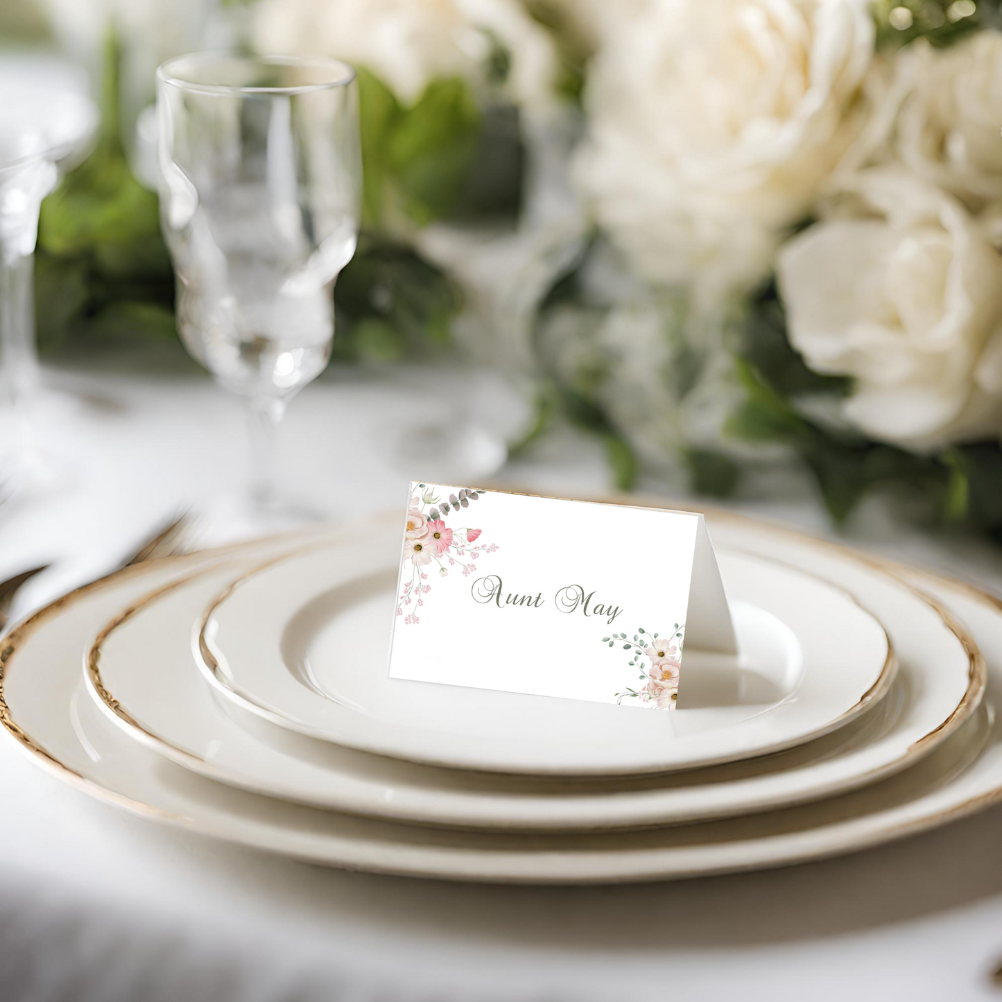 Spring Bouquet Printed Place Cards