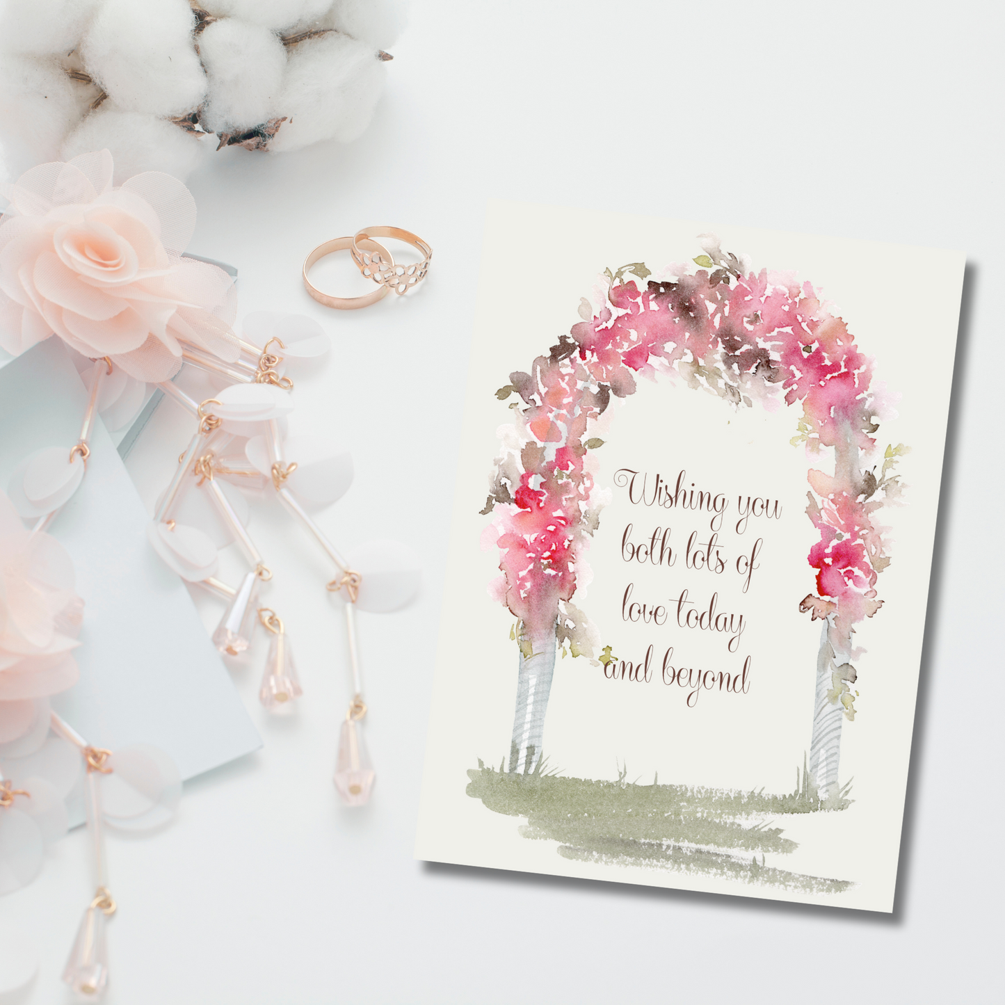 Floral Arch Wedding Congratulations Greeting Card