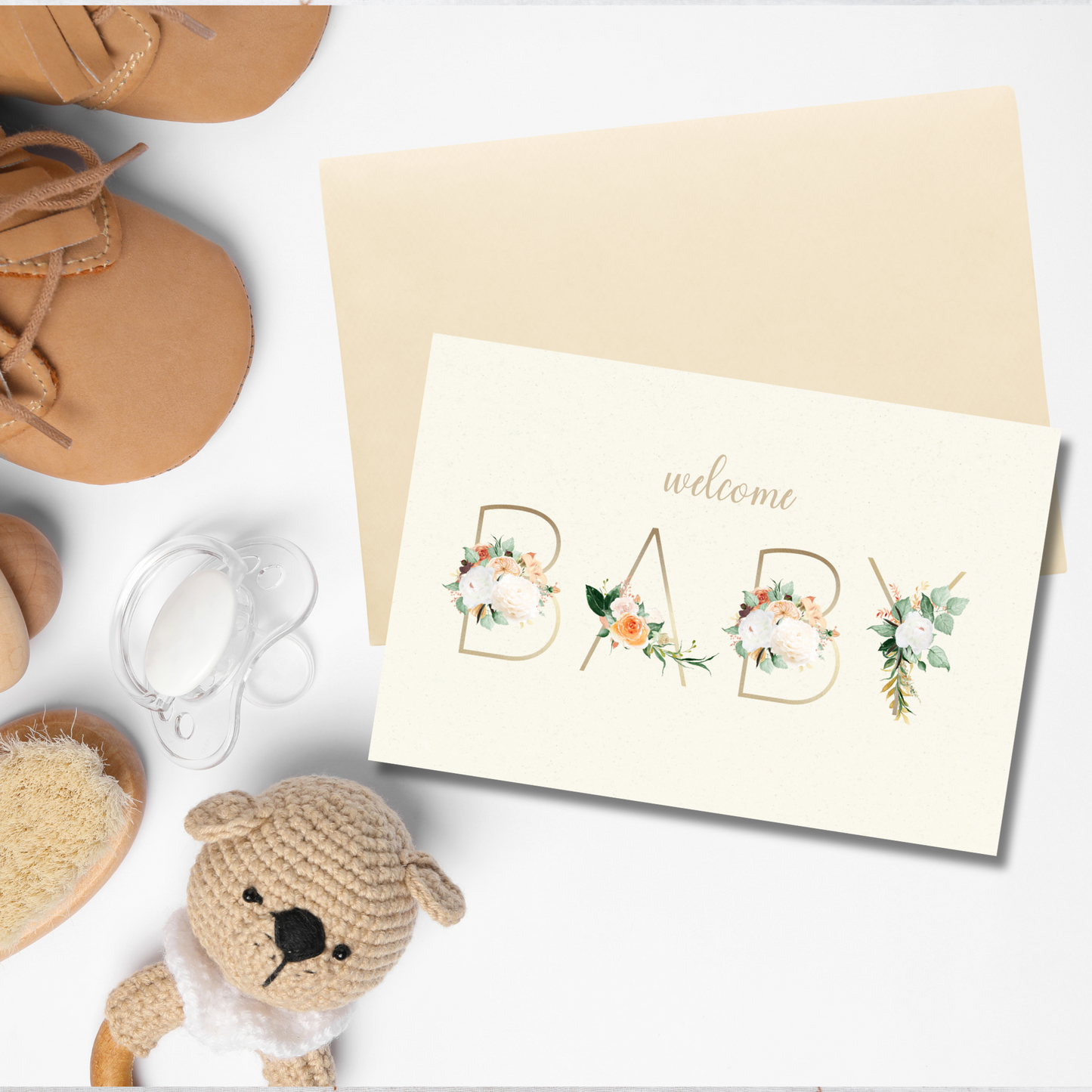 Floral Welcome Baby Card