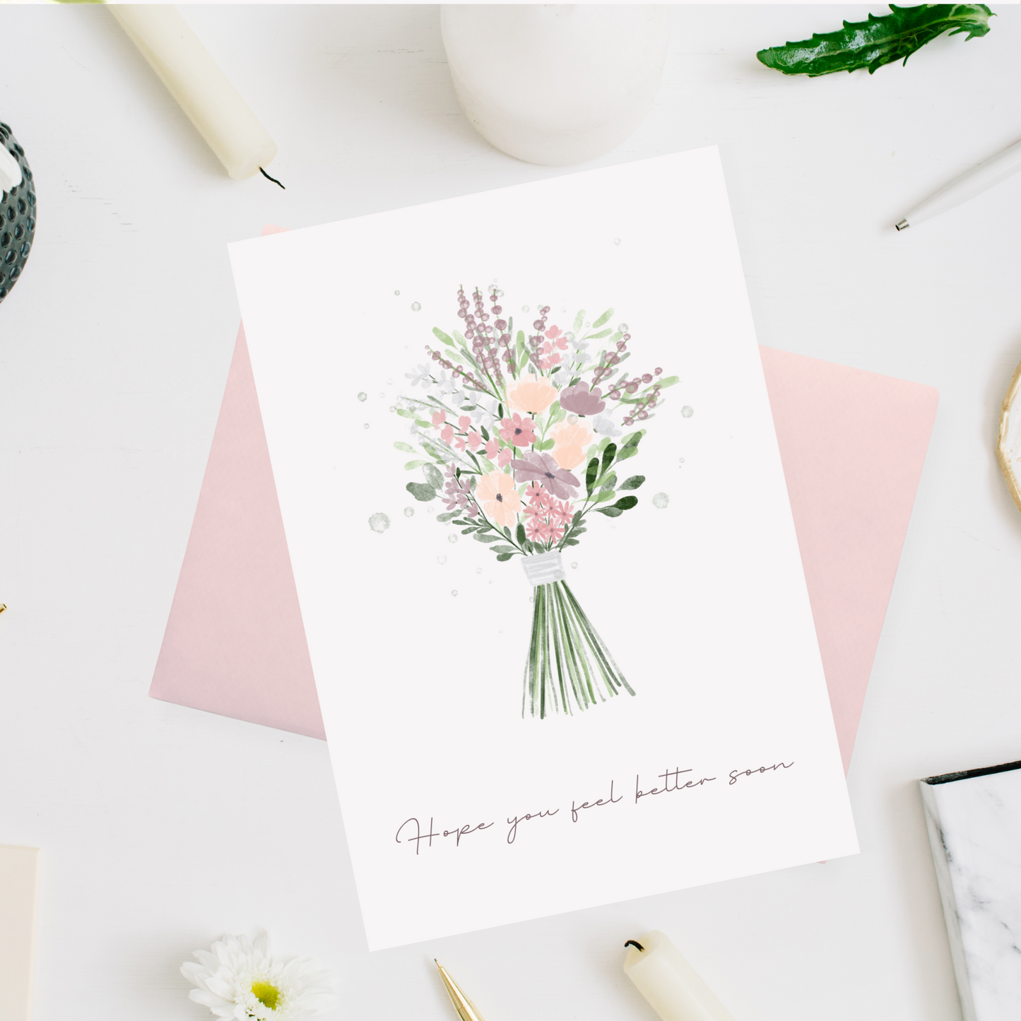 Floral Bouquet Get Well Card