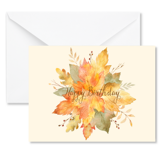 Autumn Leaves Birthday Card