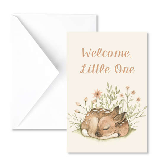 Sleeping Fawn New Baby Congrats Card