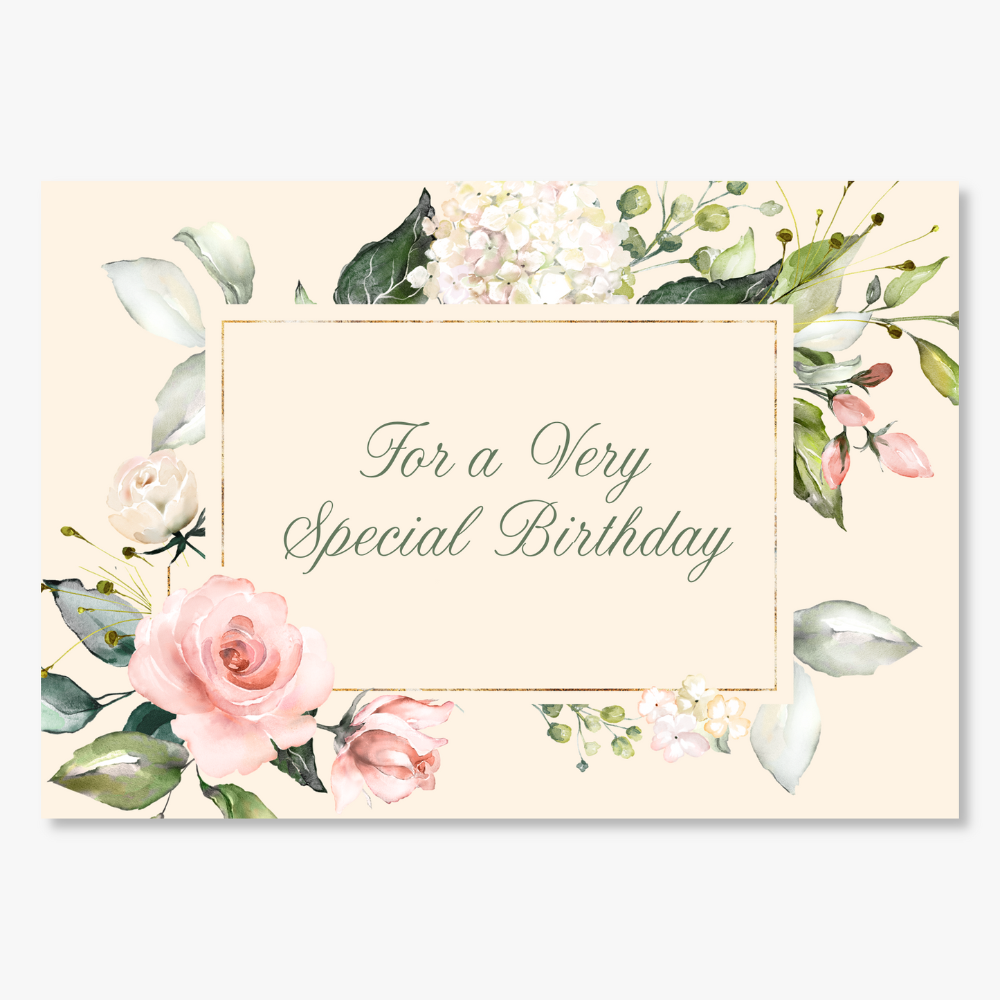 Rose Frame Birthday Greeting Card