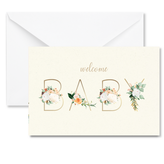 Floral Welcome Baby Card