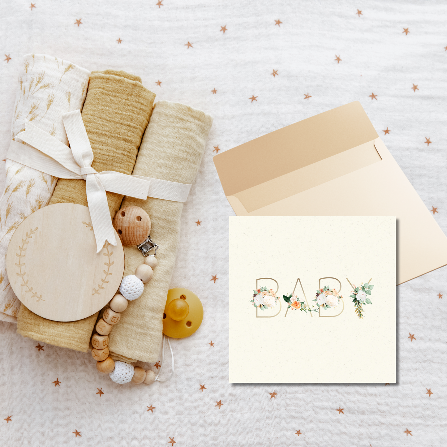 Floral Letters BABY Gift Enclosure Card