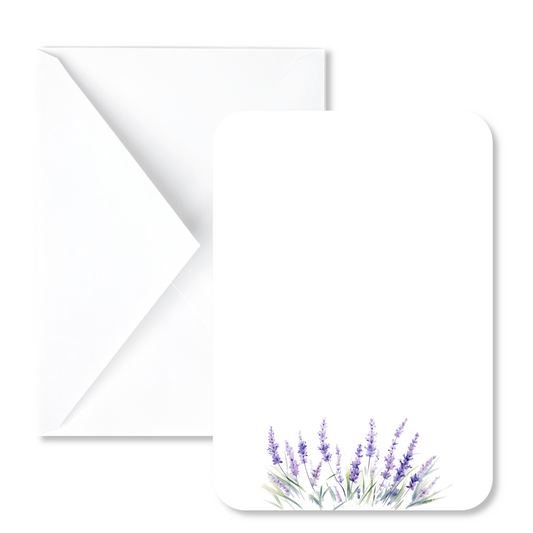 Lavender Border Flat Mini Note Cards