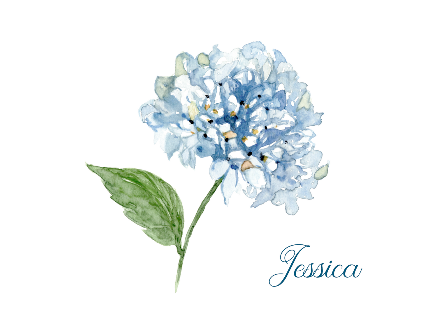 Blue Hydrangea Stationery Set