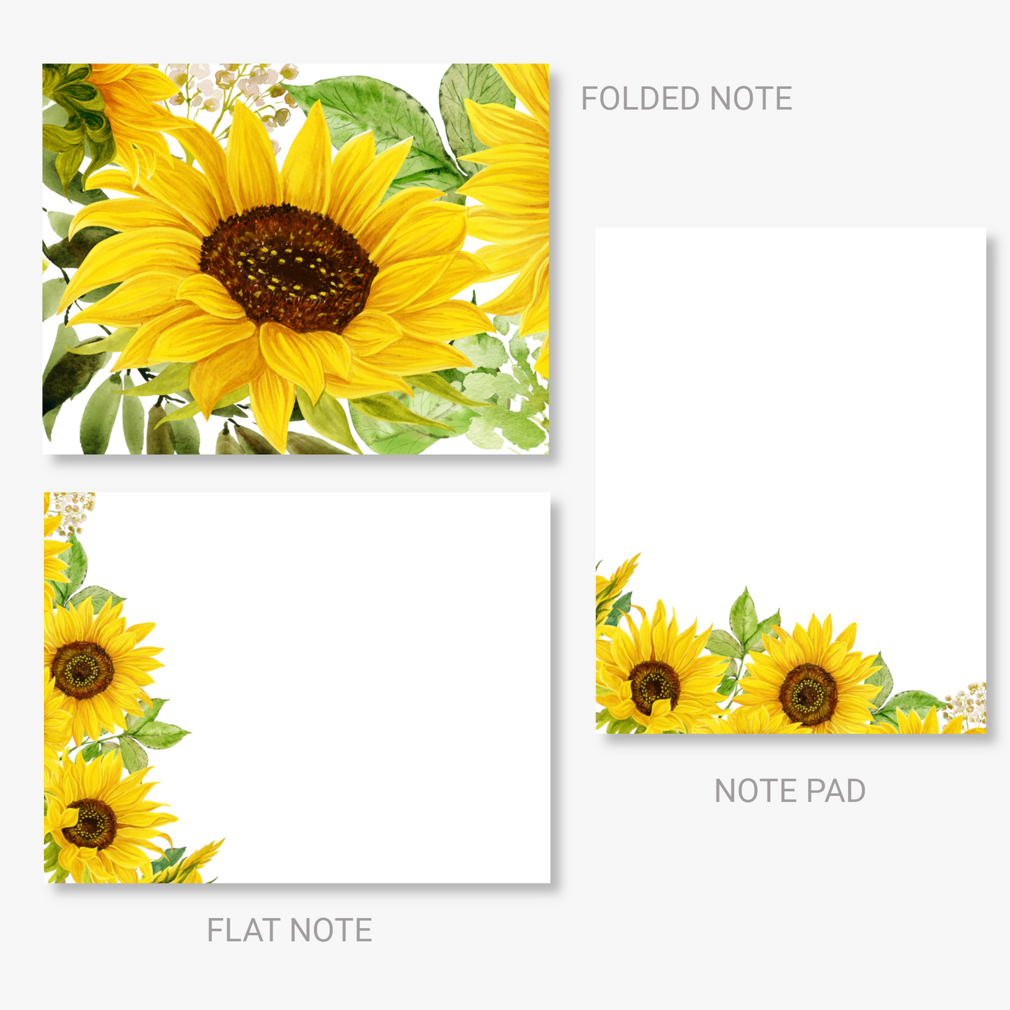 Bold Sunflower Stationery Set