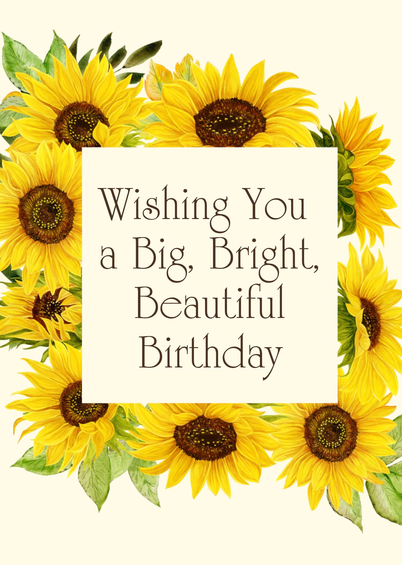 Sunflower Birthday Greeting Card | Envelope Included