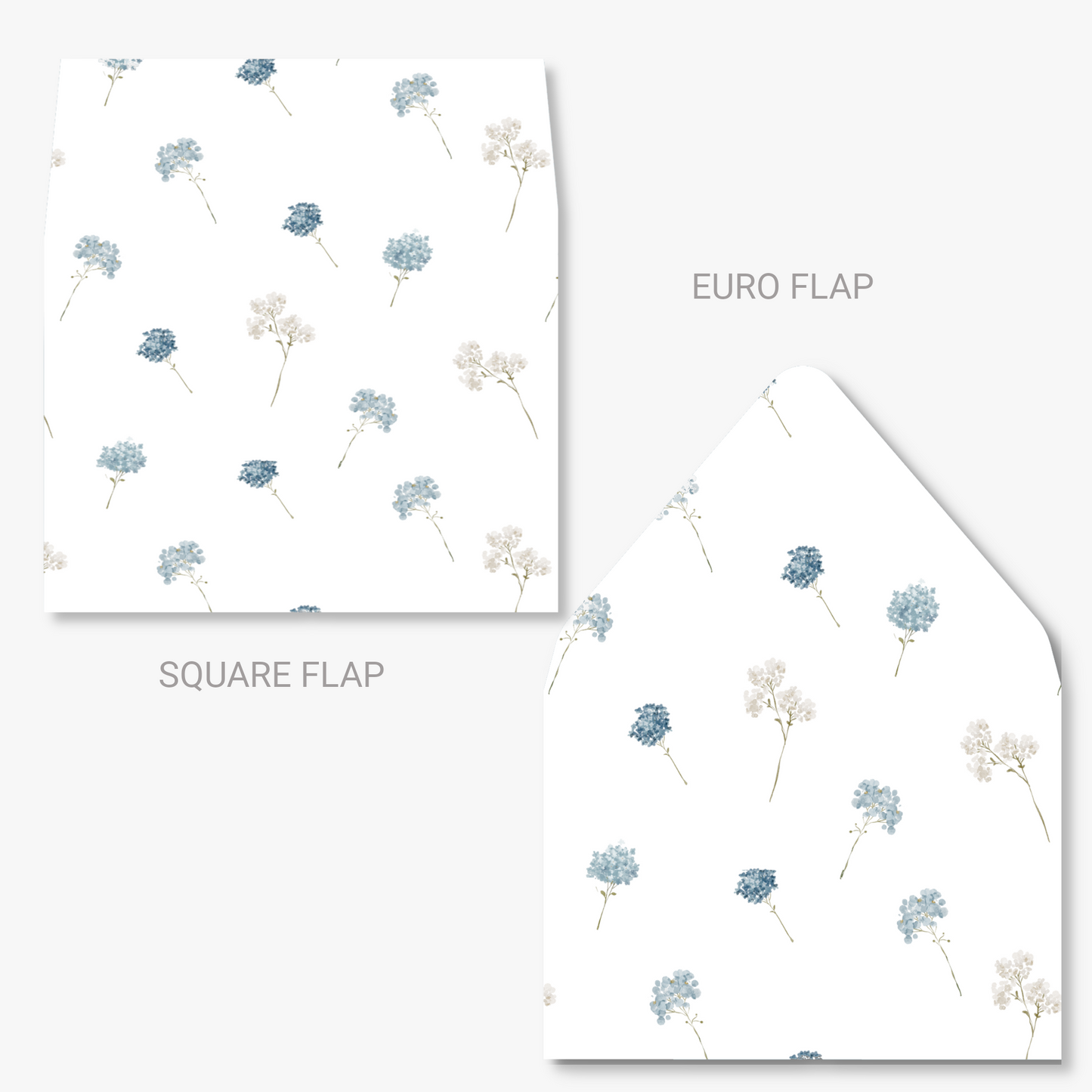 Printed Blue Floral Pattern Envelope Liners