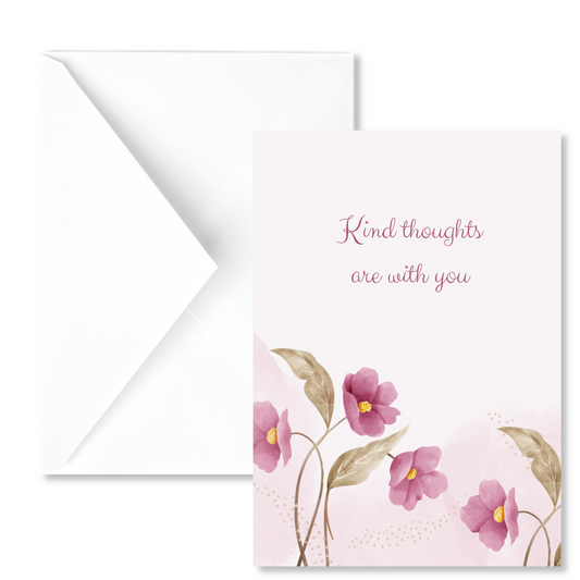 Pink Floral Care and Concern Greeting Card