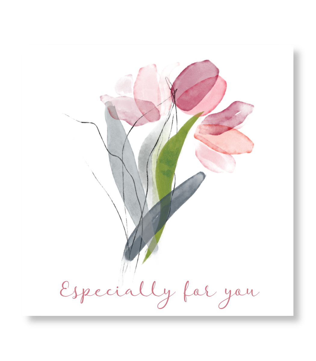 Line Art Tulip Gift Enclosure Card