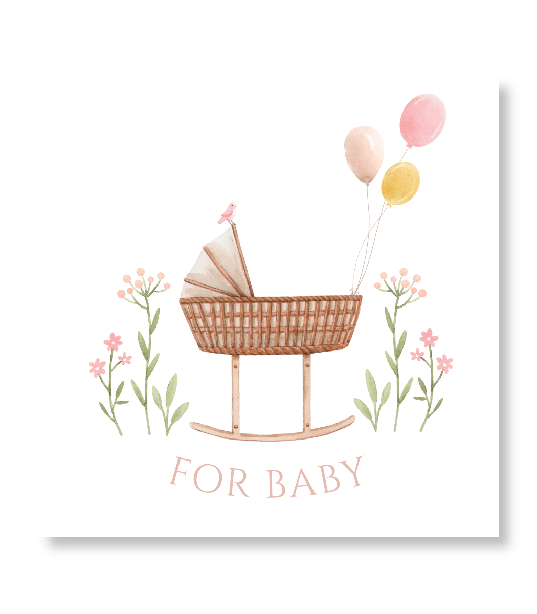 Bassinet Baby Gift Enclosure Card