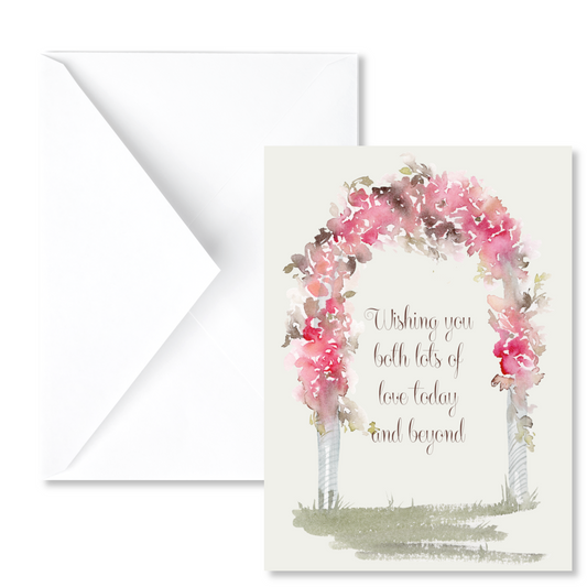 Floral Arch Wedding Congratulations Greeting Card