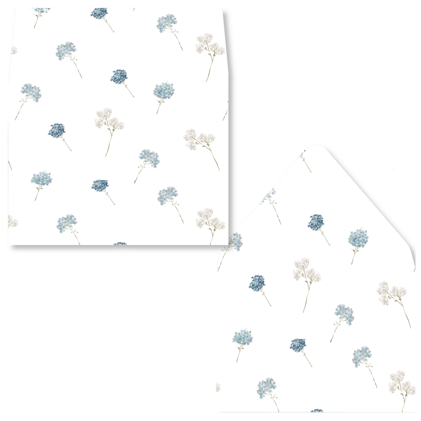 Digital Blue Floral Envelope Liners