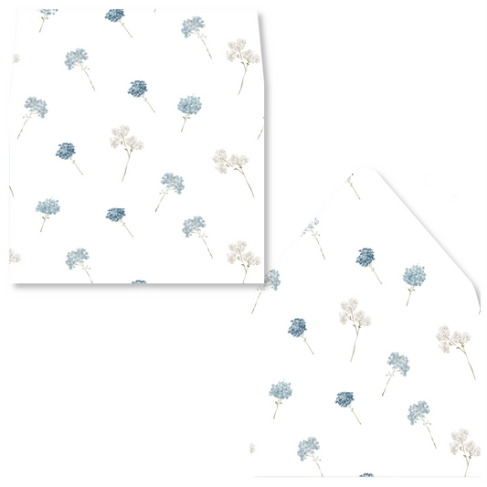 Printed Blue Floral Pattern Envelope Liners