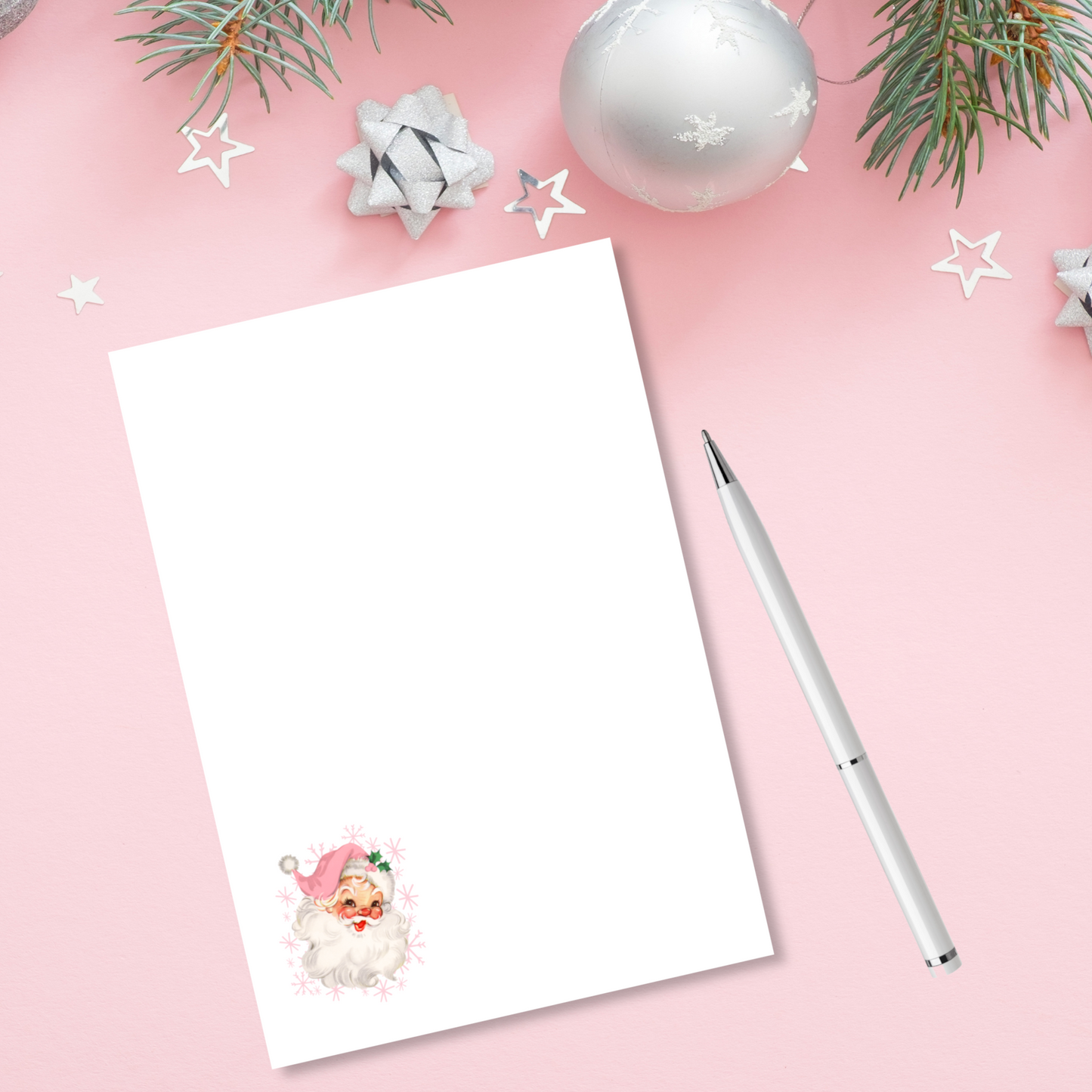 Pink Santa Note Pad